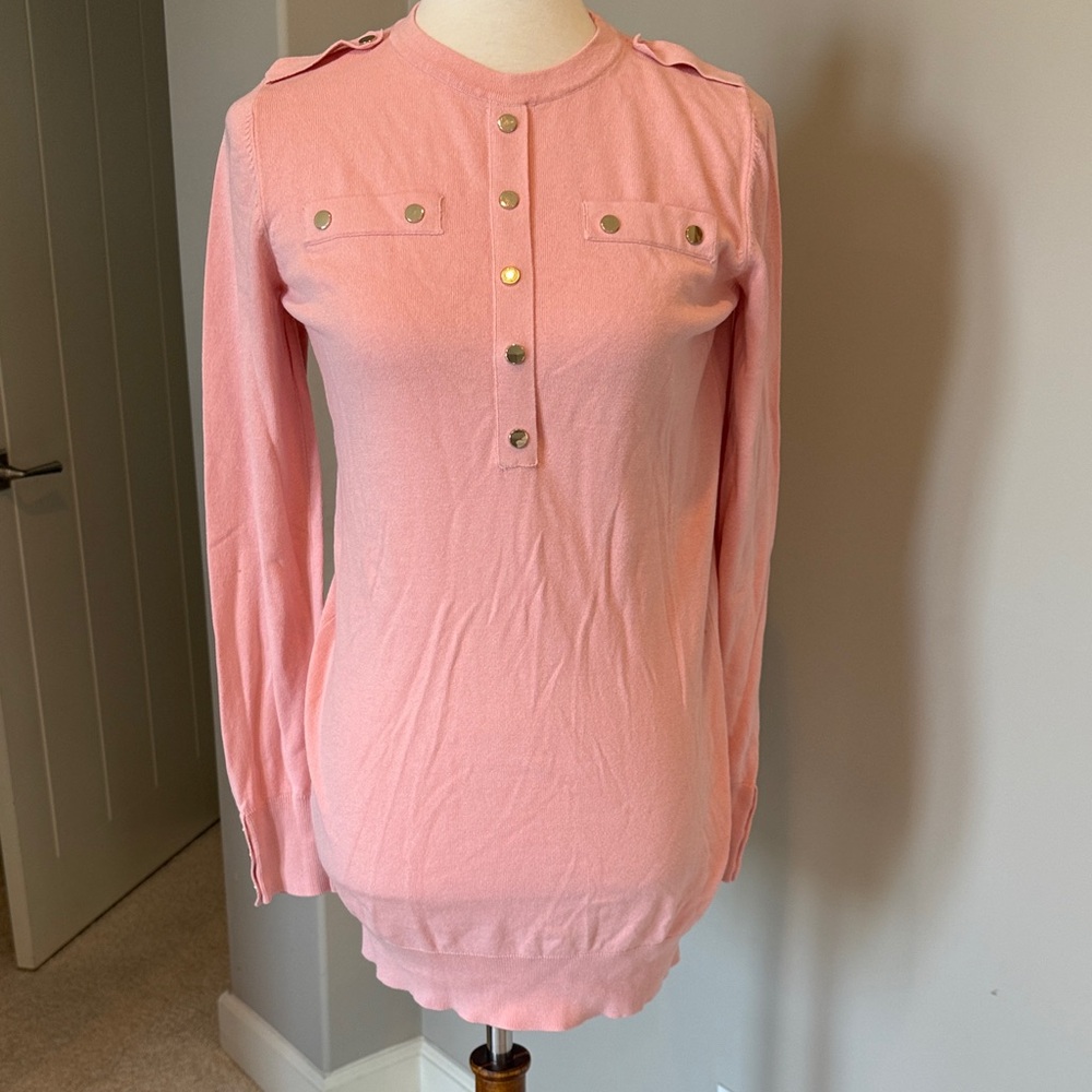 Karen Millen Light Pink faux button sweater